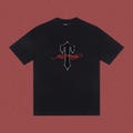 Trapstar Gothic "T" Red Script Logo Tee - Black