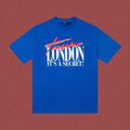 Trapstar London Secret Script & Block Logo Tee - Royal Blue/Red