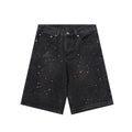 Chrome Hearts Black Heavy Wash & Paint Splatter Denim Shorts
